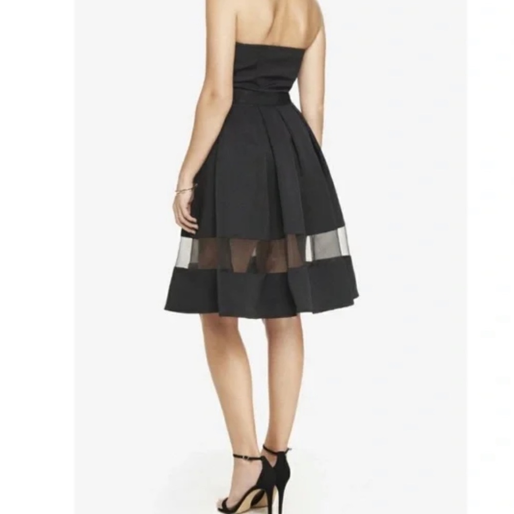 Express Strapless Organza Inset Midi Dress - Picture 3 of 8